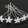 thumbnail image 3 of NIBOLOG 20 Pcs Women's Wedding Bridal Jewelry U Shaped White Flower Hair Pins Clips, 3 of 7