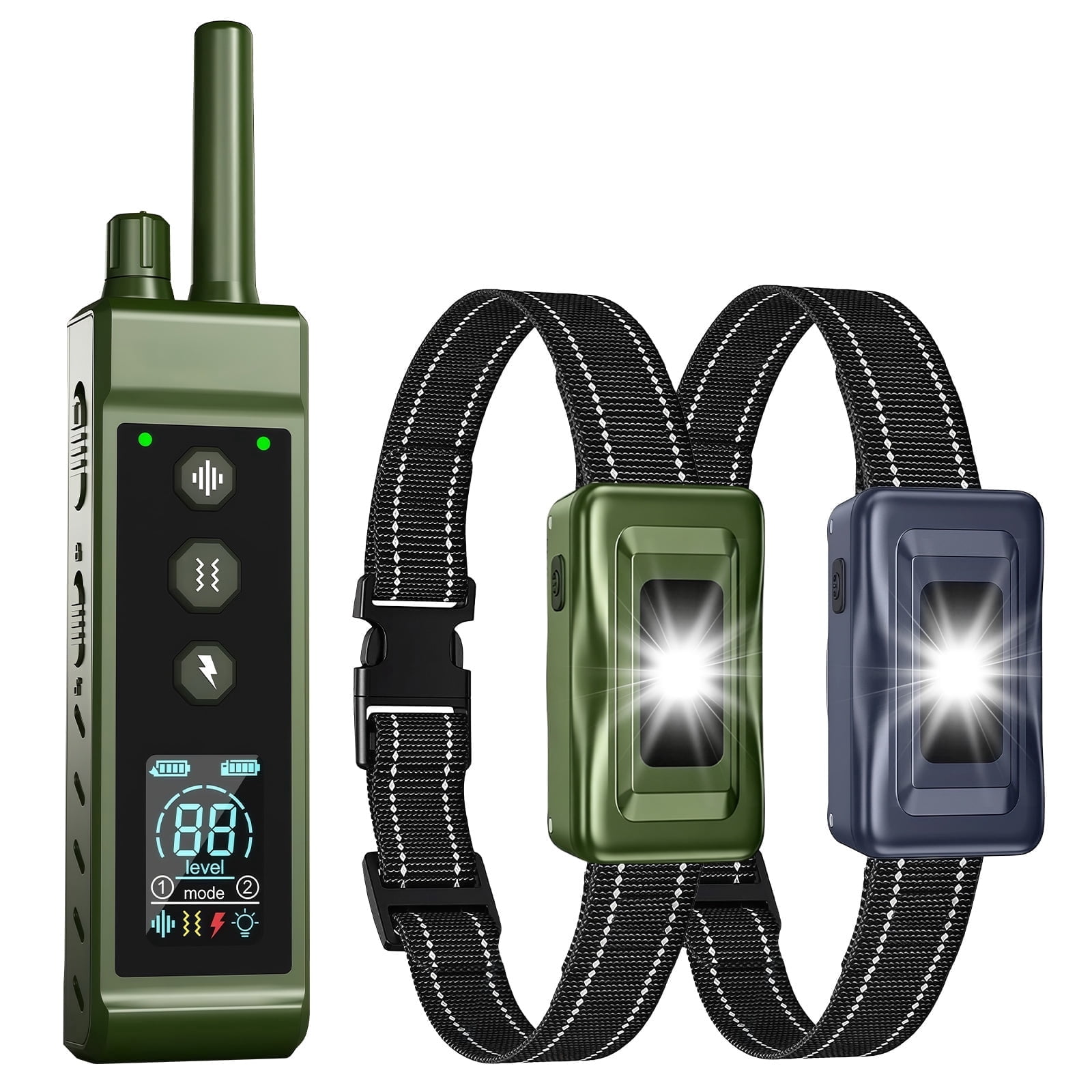 Dog Shock Collar with Remote Control for 2 Dogs, 4300FT Dog Training Collar for 5–120 lbs Small Medium Large Dogs, Waterproof Rechargeable, No-Shock Mode, Security Lock, Beep, Vibration, Shock