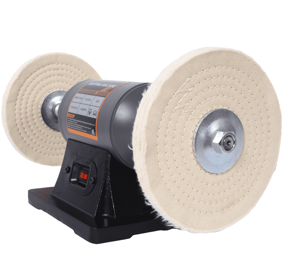 8-Inch Electric Bench Buffer Polisher, 80-Ply Wheels, Ideal for Metal Jewelry Wood