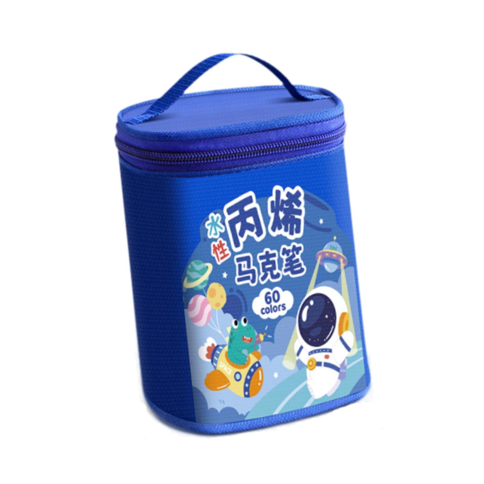 Tachiuwa Acrylic Paint Markers Acrylic Paint Pens Art Supplies with Carry Pouch Drawing Markers for Mugs Paper Artists DIY Crafts Wood 60 Color and Blue