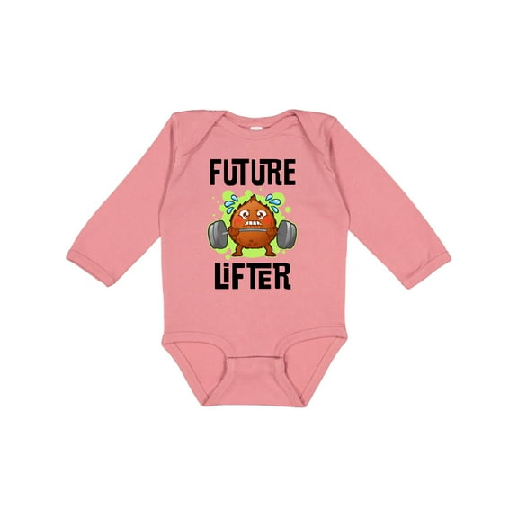 Inktastic Weightlifting Funny Future Lifter Boys or Girls Long Sleeve Baby Bodysuit