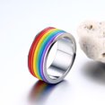 thumbnail image 2 of Anillo Redondo de Acero Inoxidable Jinwen Anillo Arco Iris, 2 of 8