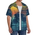 thumbnail image 4 of Honeii 's Palm Trees for men's short-sleeved button-up collared shirt featuring a pocket, perfect for beach vacations, and travel adventures., 4 of 5