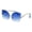 Gold Blue, variant on Womens Swan Wing Metal Rim Drop Temple Retro Fashion Sunglasses Silver Smoke