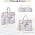 thumbnail image 6 of FORMRS Womens Corduroy Tote Bag Crossbody Shoulder Purse Handbag with Detachable Strap, Purple Wildflowers, 6 of 7