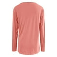 thumbnail image 5 of MIXUE Boho Tops For Women Autumn Winter Solid Color Round Neck Long Sleeve Casual Basic Soft Pullover Shirts For Women Tee Shirts Daily-Wear,Pink,XL, 5 of 5