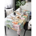 thumbnail image 6 of Spring Easter Table Cloth, Waterproof Tablecloth for Rectangle Tables, Rabbit Eggs Eucalyptus Leaf Floral Butterfly Reusable Washable Fabric Table Cover for Restaurant Kitchen Dining Tables 60"x120", 6 of 9
