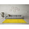 thumbnail image 3 of Ahgly Company Machine Washable Indoor Square Oriental Yellow Modern Area Rugs, 4' Square, 3 of 4