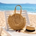thumbnail image 4 of Eolstice Woven Straw Beach Bag for Women, Handmade Hollow Out Shoulder Tote, Versatile Fashion Summer Vacation Purse, Boho Style Casual Handbag, 4 of 7