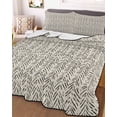 thumbnail image 3 of Quilts Twin Size, Beige Black Striped Soft Comforter Bedding Set for Bed, Abstract Modern Art Irregular Stripe Lightweight Quilted Bedspread with Pillow Cover(2 Pieces) for All Season, 68x86 Inch, 3 of 6