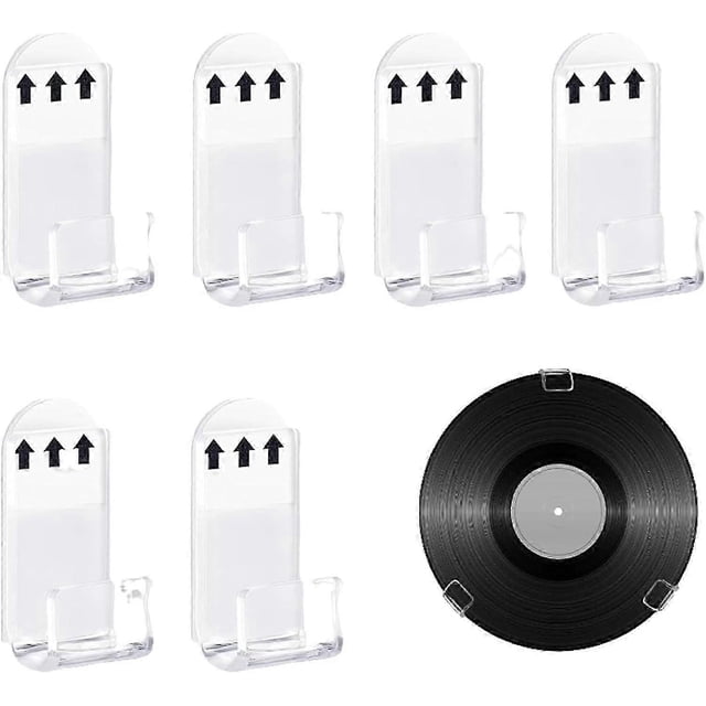 TYVOM 6 Pcs Vinyl Record Display Vinyl Display Record Shelf Acrylic Shelf Small Shelves Small Wall Shelf Floating Book Shelves for Wall