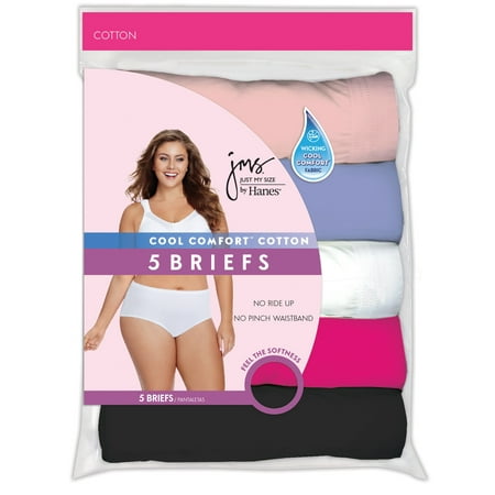 Just My Size Womens Plus Tagless Cotton Brief Panties