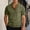 Army Green, variant on T-Shirt for Man Short Sleeve Crew Neck Henley T-Shirt Basic Khaki Tshirt with Button Mens Shirts Casual