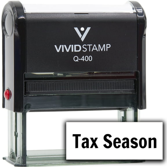 All Quality Tax Season Self-Inking Rubber Stamp | Agenda Planning Stamps (Black Ink) - Q-400