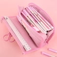 thumbnail image 5 of Kawaii Pencil Bag Student Popular Mesh Stationery Bag Large-Capacity Cute Stationery Box Pencil Bag,Pink, 5 of 7