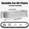thumbnail image 6 of Gzxs 6×3×1ft Galvanized Raised Garden Bed, Oval Metal Planter Box for Growing Outdoor Plants Vegetables/Flowers/Herbs (Silver), 6 of 9