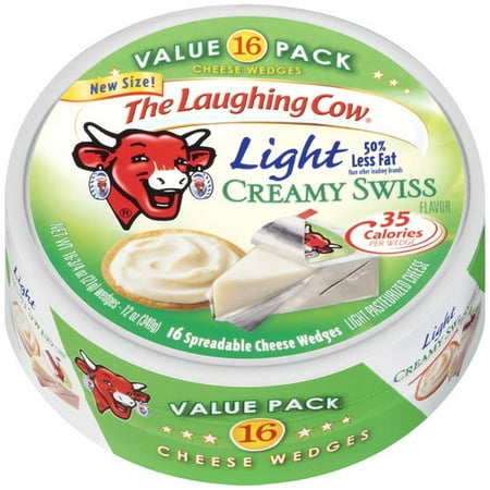 The Laughing Cow Light Creamy Swiss Cheese Wedges, 16 ct, 12 oz