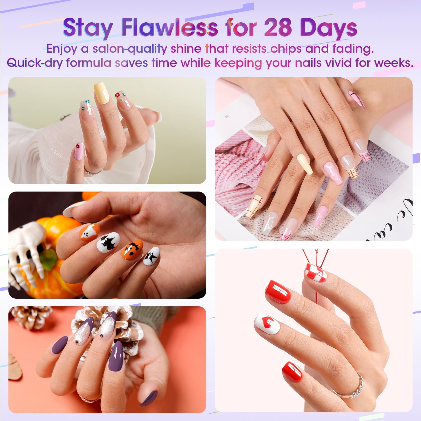 Gellen 71Pcs Gel Nail Polish Kit with 54W UV Light, 32Colors Mist & Sparkle All Seasons Hema-Free Gel Polish Set with 5pcs Functional Gel Top Base Coat, Nail Art Salon Manicure for Women