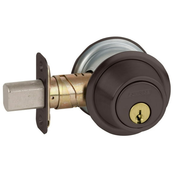 Schlage B562P 643E Grade 2 Double Cylinder Deadbolt Conventional Cylinder Adjustable 2-3/8 and 2-3/4 Backset Aged Bronze Finish