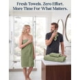thumbnail image 5 of LANE LINEN Bath Towel Set of 6 - 100% Cotton, Breathable Woven Loops & Quick-to-Dry Comfort - Oil Green, 5 of 8