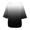 thumbnail image 5 of Gibobby Playera Termica Para Mujer Blusa holgada bohemia de verano para mujer, camiseta de talla grande con hombros descubiertos y degradado（Negro， L), 5 of 5