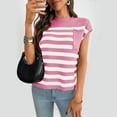 thumbnail image 2 of CheerKidz Women's Loose Casual Solid Color Round Neck Knitted Short Sleeve Sweater Spring Clothes Lightweight Layered Tunic Tops with Pockets, 2 of 7