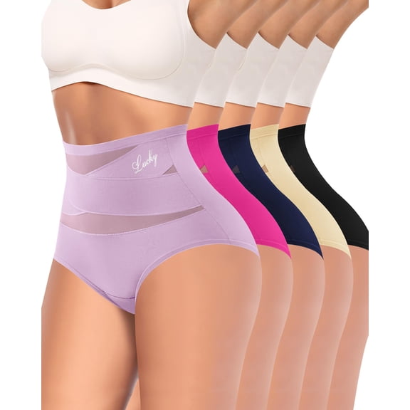 Women's High Waisted Underwear 5-Pack – Postpartum Recovery & Tummy Control Panties, Full Coverage Breathable Compression Briefs for All-Day Comfort