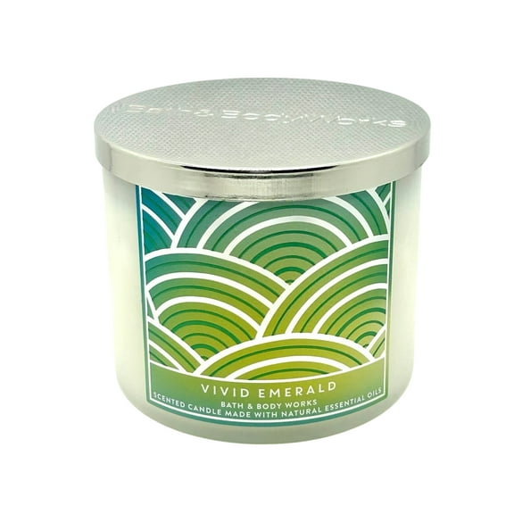 Bath and Body Works Vivid Emerald Scented 3-Wick Candle (14.5 oz / 411 g)