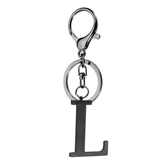 Uxcell Initial Letter Keychain, 1PCS Key Chain Stainless Steel, Black ( Letter L)
