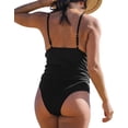 thumbnail image 2 of Women V Neck Tankini Slimming Tummy Control Traje de baño de Cintura Alta Negro XL Negro XL Xishao ropa, 2 of 2