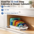 thumbnail image 3 of Everie Expandable Food Container Lid Organizer, Fits 12" Deep Cabinets, 13.4"-20.5" Adjustable, 8 Dividers, White, 3 of 10