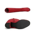 thumbnail image 3 of BLISSFUL STEP Women's Knee High Boots Side Zipper Faux Suede Block Chunky Heels Red 9, 3 of 8