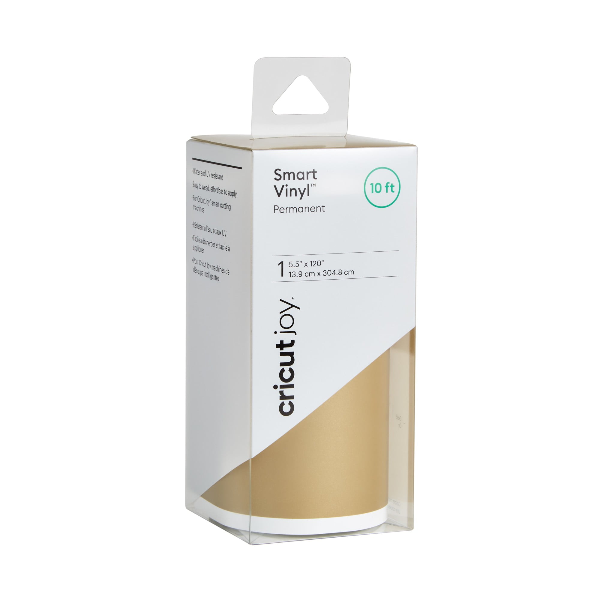 (2 pack) Cricut Joy™ Smart Vinyl™ – Permanent Value Roll (10 ft), Gold, 5.5" x 120"
