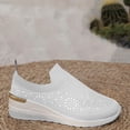 thumbnail image 5 of LOVZFMLL Shoes for Women Rhinestone Slip On Walking Shoes Fashion Breathable Spakle Glitter Non-Slip Sneaker for Everyday Work Travel White 6, 5 of 7