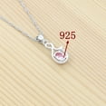 thumbnail image 6 of 925 Silver Jewelry Set for Bride Romantic Jewelry Pink Cubic Zirconia Earrings Open Ring Pendant Chain Bracelet Set, 6 of 6