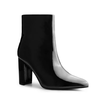 

Perphy Women s Pointed Toe Side Zip Chunky Heels Ankle Boots