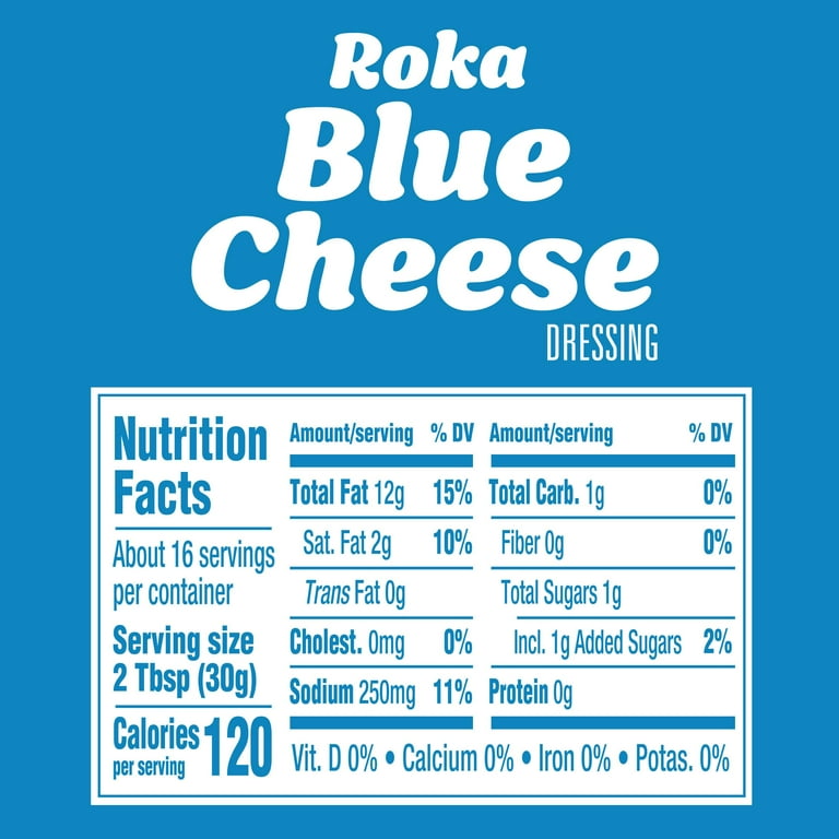 blue cheese dressing nutritional information Hellmann's Classics Salad Jug Gluten Free, No Artificial Flavors or High Fructose Corn Syrup, Colors from Natural Sources, 1 gallon, Pack of 4 : Blue Cheese Salad Admiration® Blue Cheese Dressing |