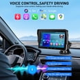 thumbnail image 4 of Pantalla Apple Carplay para automóvil, Carplay inalámbrico de 7" y estéreo para automóvil Android, pantalla táctil portátil con Mirror Link/navegación GPS/AUX/control de voz/Bluetooth para todos los v, 4 of 5