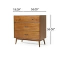 thumbnail image 2 of GDF Studio OkiOKi Mid Century Acacia Wood 3 Drawer Dresser, Medium Brown, 2 of 13