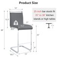 thumbnail image 5 of Lecut Counter Height Bar Stools Set of 2, 25" Modern Leather Upholstered Bar Stools with Back and Metal Frame, Kitchen Island Bar Stools for Dining Room, Pub, Bar, 5 of 7