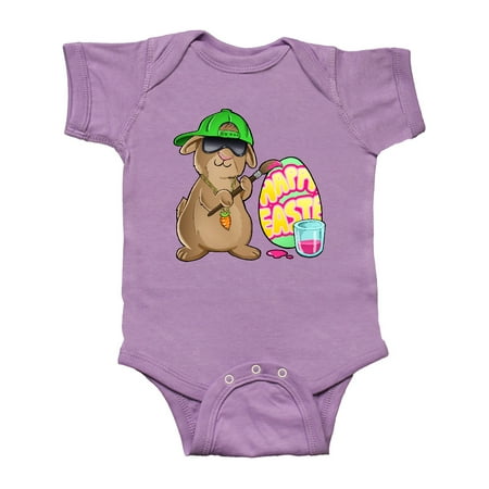 

Inktastic Hip Hop Artist Cute Brown Easter Bunny Painting Egg Gift Baby Boy or Baby Girl Bodysuit