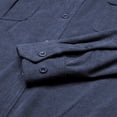 thumbnail image 4 of EIMELI Men Button Down Shirts Cual Long Sleeve Lapel Collar Solid Color Slim Fit Corduroy Tops for Autumn, 4 of 7
