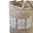 thumbnail image 2 of Stoneage Arts Inc 19" Gray, White, and Beige Seagrass and Raffia Basket Handcrafted with Genuine, 2 of 2