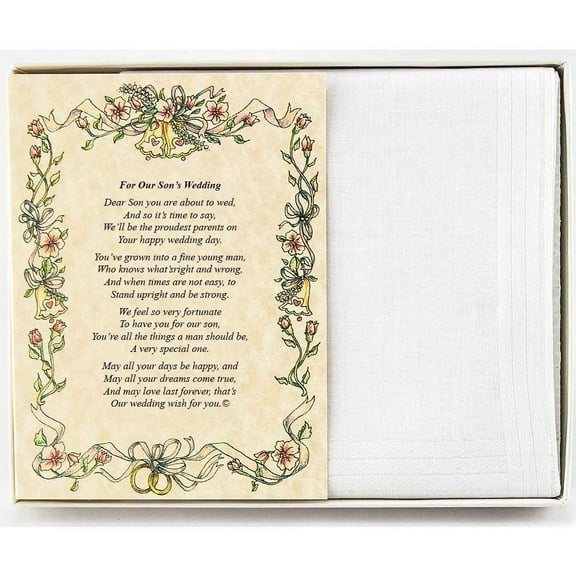 From the Groom's Parents to the Groom Poetry Wedding Handkerchief