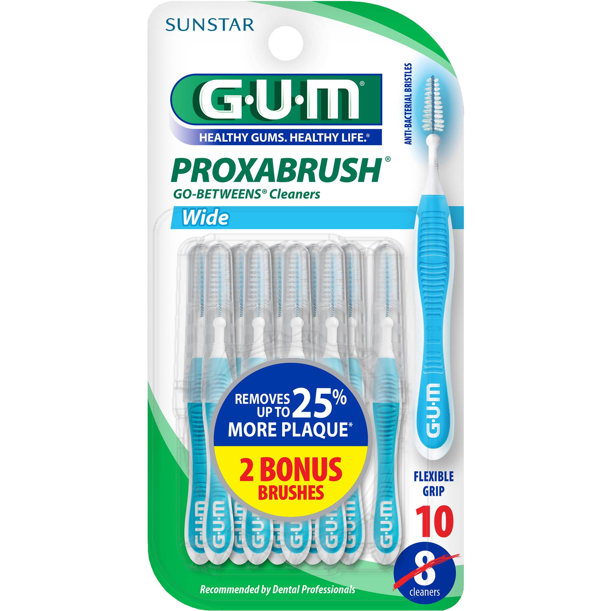 Gum Wide Proxabrush GoBetweens Cleaners, 10 count