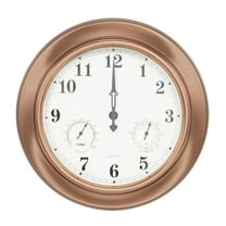 Villacera Indoor/Outdoor Quartz Wall Clock Thermometer Hygrometer – 18” Copper
