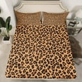 thumbnail image 2 of Manfei Rustic Leopard Hide Twin Sheet Sets,Chic Cheetah Print Twin Fitted Sheet,Wildlife Animal Pattern Flat Sheet For Teens,Microfiber Bedroom Decor,3pcs, 2 of 7