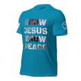 thumbnail image 2 of KNOW JESUS KNOW PEACE Unisex t-shirt (Aqua, S), 2 of 4