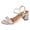 Silver, variant on Rokment Womens Glitter Metallic Dressy Sandals for Bride Wedding Elegant Stylish Simples Casual Leather Chunky High Heels Summer Dress Pumps Gold Size 6.5
