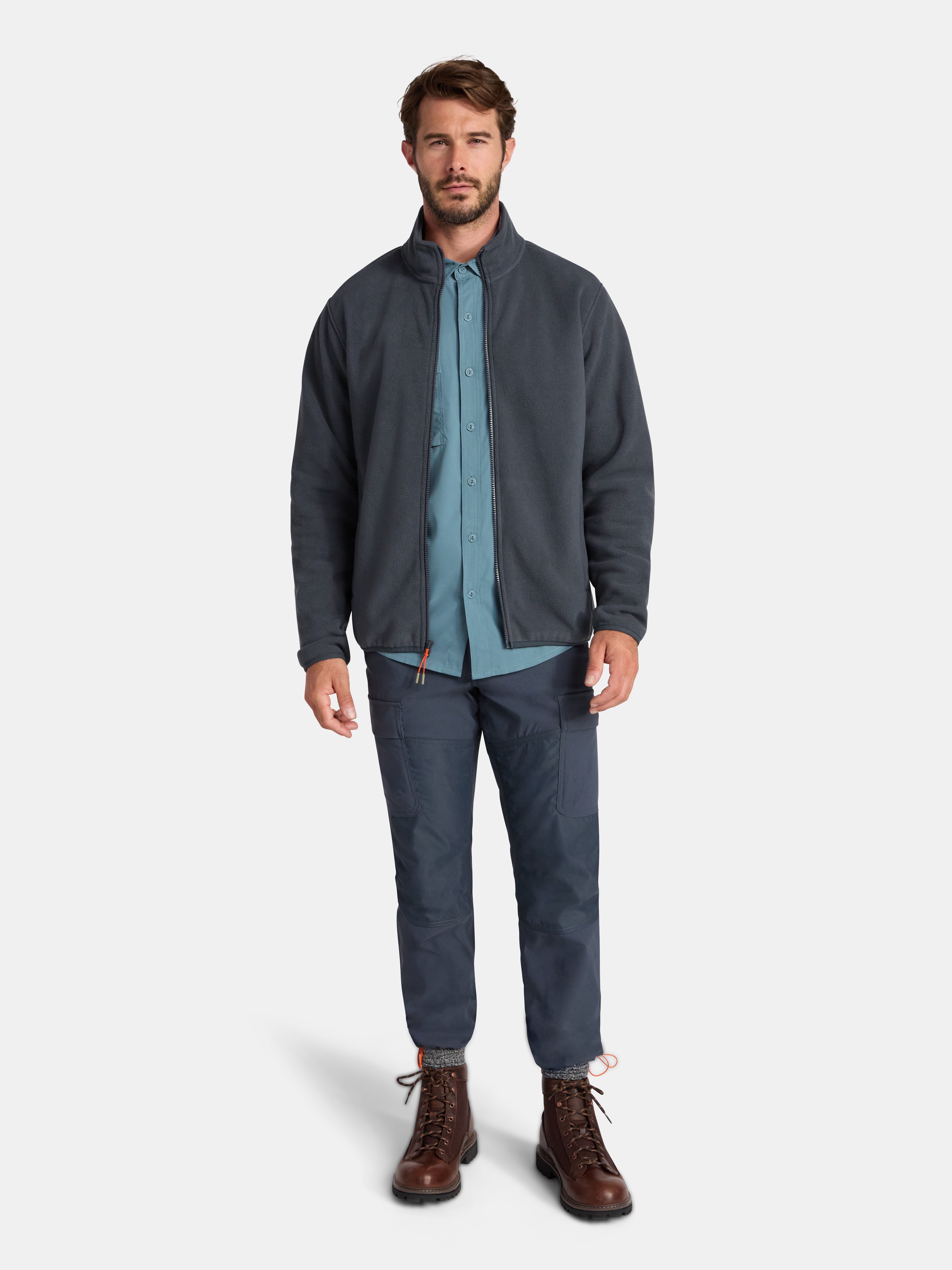 Ozark Trail Men's and Big Men's Fleece Zip-Front Jacket, Sizes S-3XL